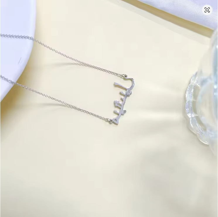 Customized Arabic Name Necklace Personalised Pendant Stainless Steel Jewelry for Women Girls Custom Islamic Eid Christmas Gifts